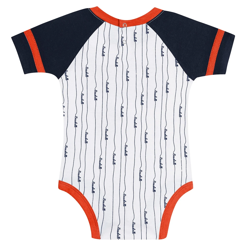 Newborn & Infant White Houston Astros Base Hitter Bodysuit, Bib Bootie Set