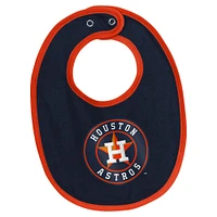 Newborn & Infant White Houston Astros Base Hitter Bodysuit, Bib Bootie Set