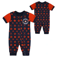Newborn  Navy Houston Astros Hard 90 Coveralls