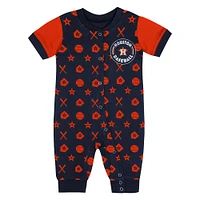 Newborn  Navy Houston Astros Hard 90 Coveralls