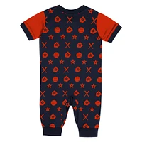 Newborn  Navy Houston Astros Hard 90 Coveralls