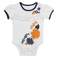 Ensemble 3 pièces pour nouveau-né Houston Astros Sweet Catcher, body, bandeau et jupe blanc/bleu marine