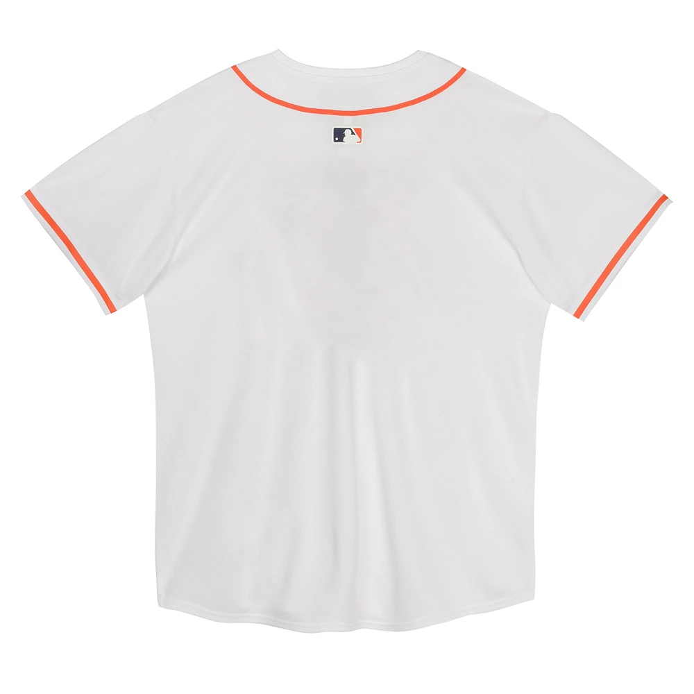 Maillot de match à domicile des Astros Houston Nike blanc pour enfants d'âge préscolaire