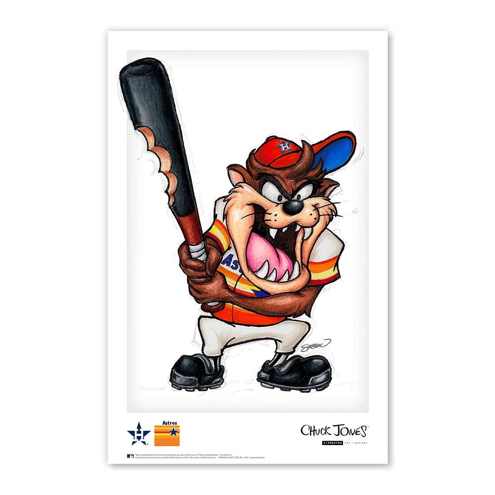 Tasmanian Devil Houston Astros 11" x 17" Looney Tunes Poster Print