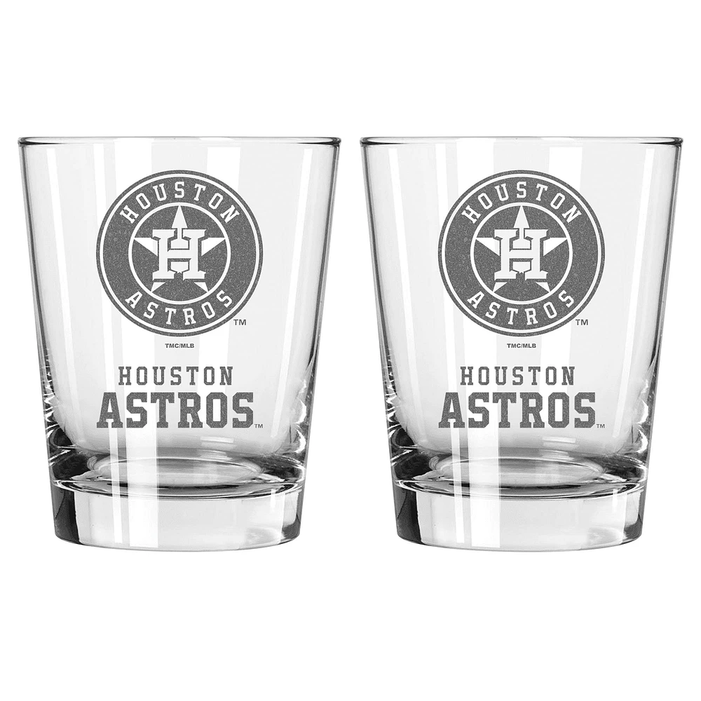 The Memory Company Houston Astros 2-Pack 15oz. Double Old Fashioned Glass Set