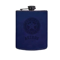 The Memory Company Houston Astros Three-Pack 8oz. Leather Flask & 2oz. Shot Glass Set