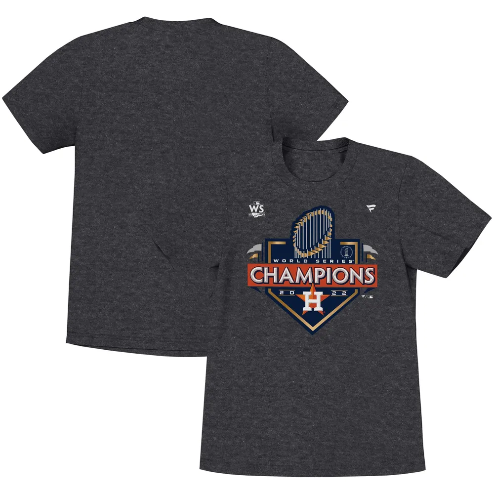 Men's Houston Astros Fanatics Branded Heather Charcoal 2022 World Series Champions  Locker Room T-Shirt