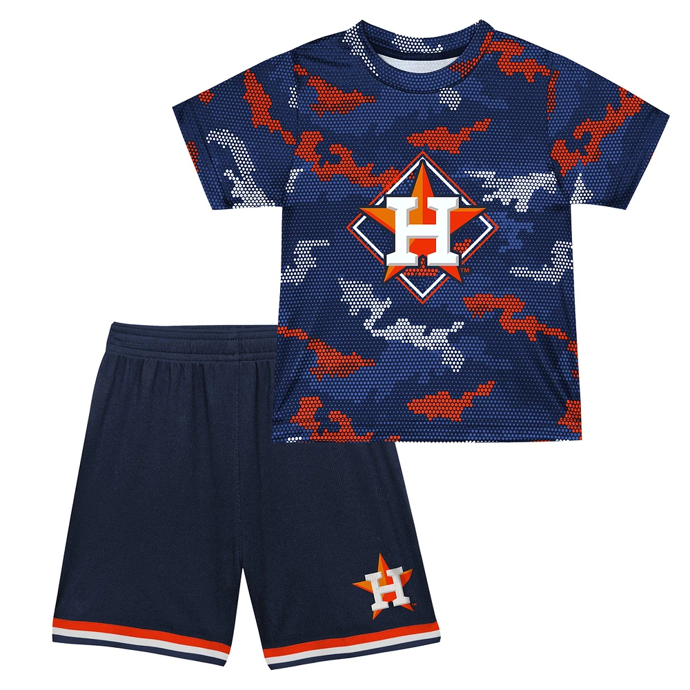 Ensemble t-shirt et short Fanatics pour tout-petits Houston Astros Field Ball bleu marine