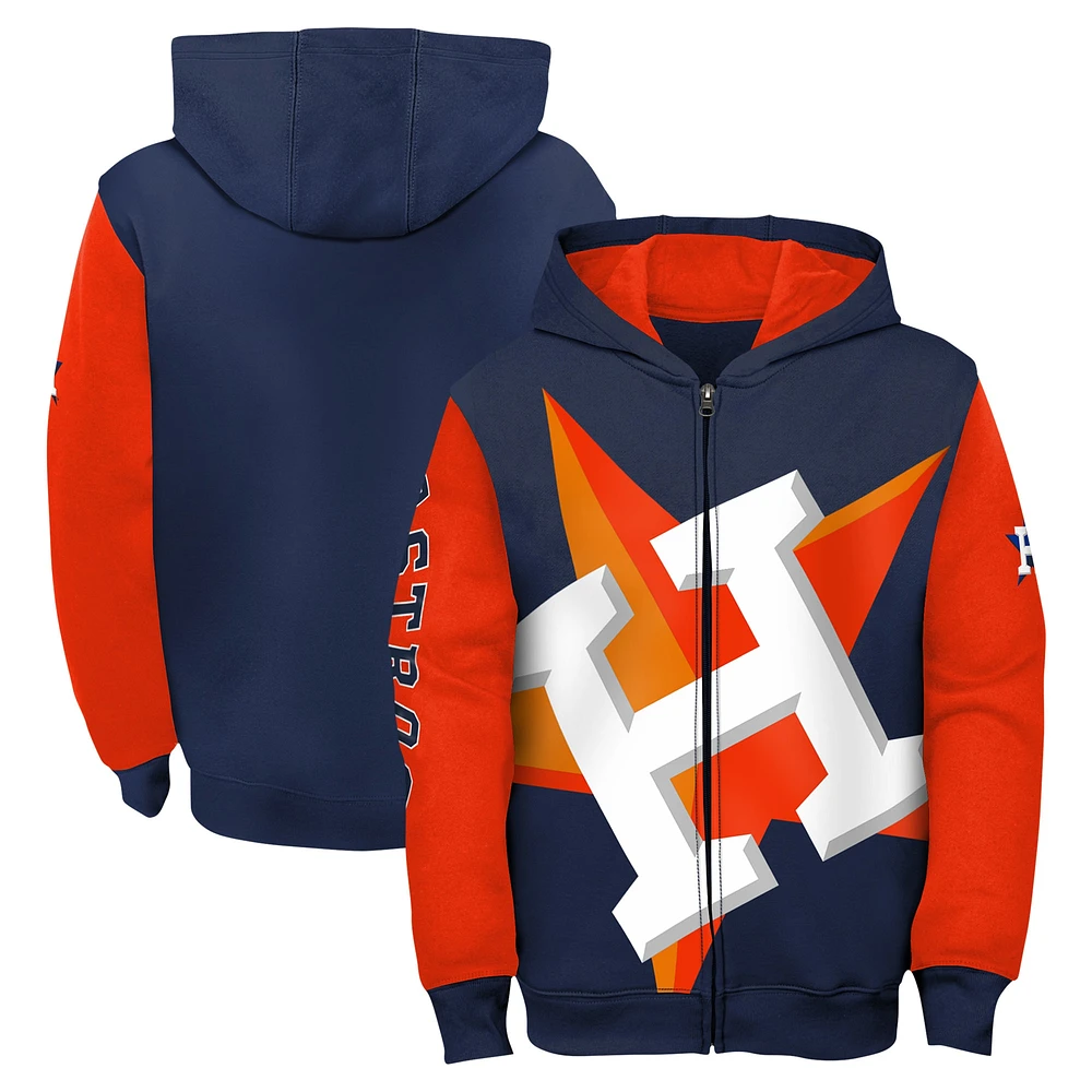 Sweat à capuche entièrement zippé bleu marine Houston Astros pour tout-petit