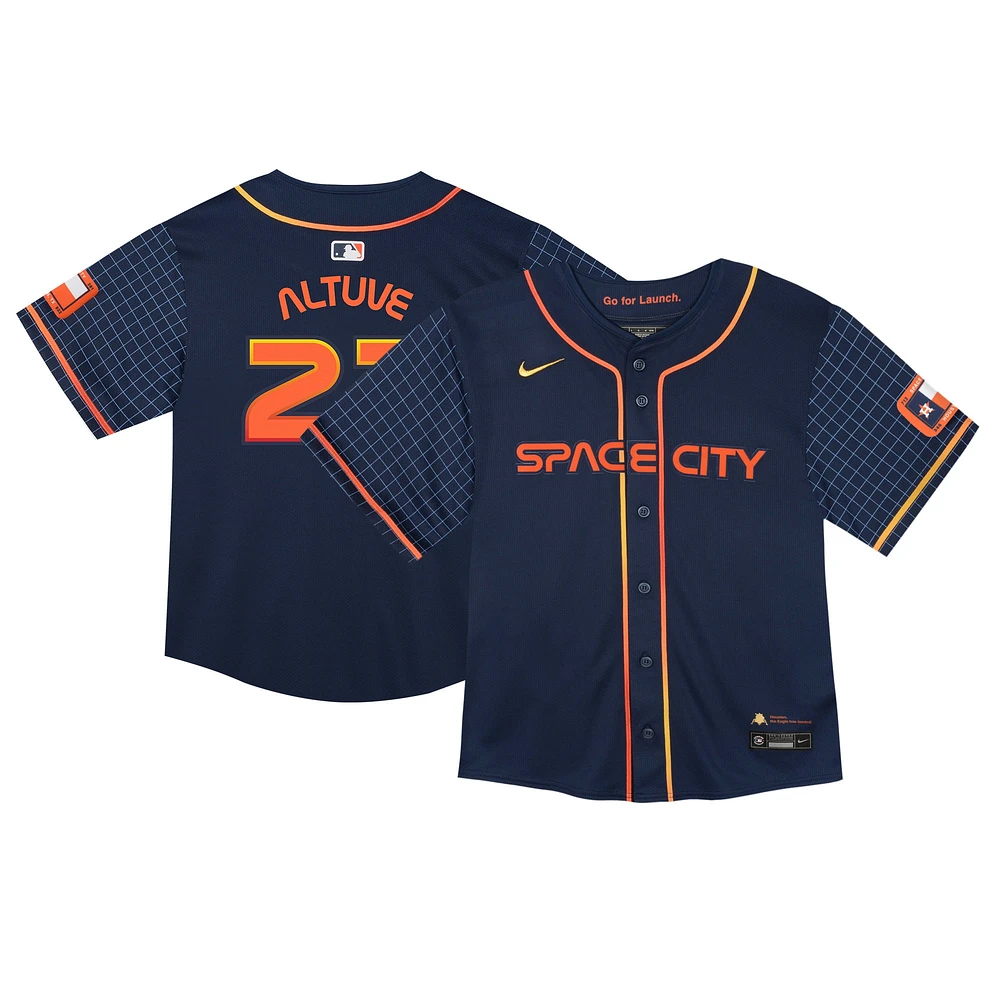 Maillot de joueur Nike Jose Altuve Houston Astros City Connect Limited, bleu marine, pour tout-petit