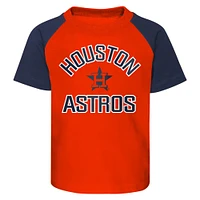 Toddler Orange/Heather Gray Houston Astros Two-Piece Groundout Baller Raglan T-Shirt & Shorts Set