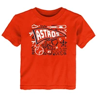 T-shirt orange amusant pour tout-petits avec le logo des Astros de Houston au stade baseball
