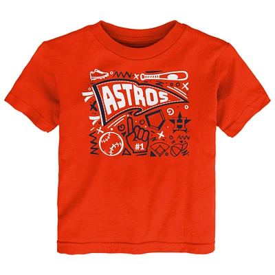 T-shirt orange amusant pour tout-petits avec le logo des Astros de Houston au stade baseball