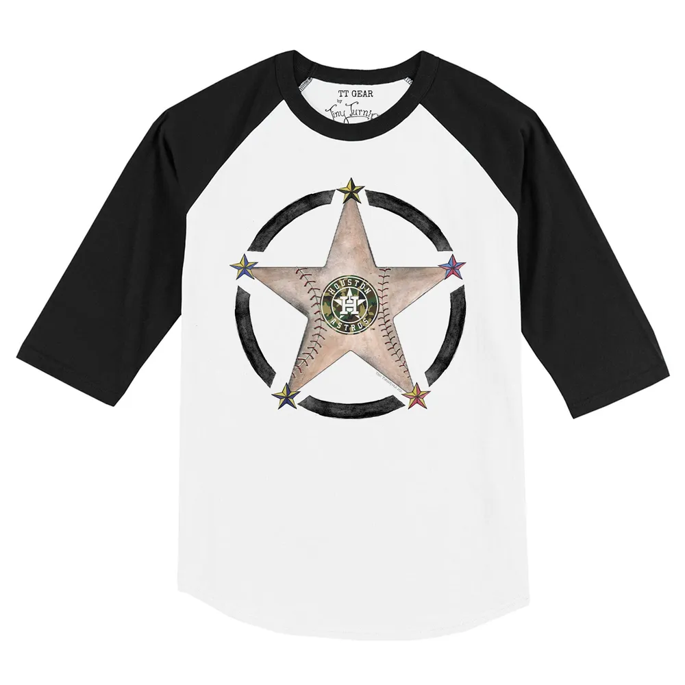 Lids Houston Astros Tiny Turnip Toddler Military Star Raglan 3/4 Sleeve T- Shirt - White/Black