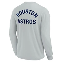 T-shirt unisexe Fanatics gris Houston Astros Elements super doux à manches longues