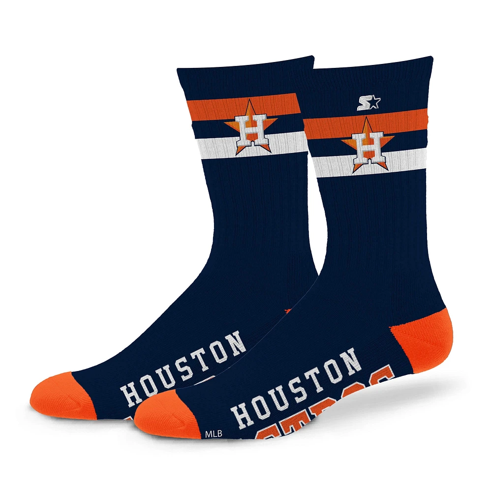 Unisex Starter Houston Astros Team Color Two-Stripe Crew Socks