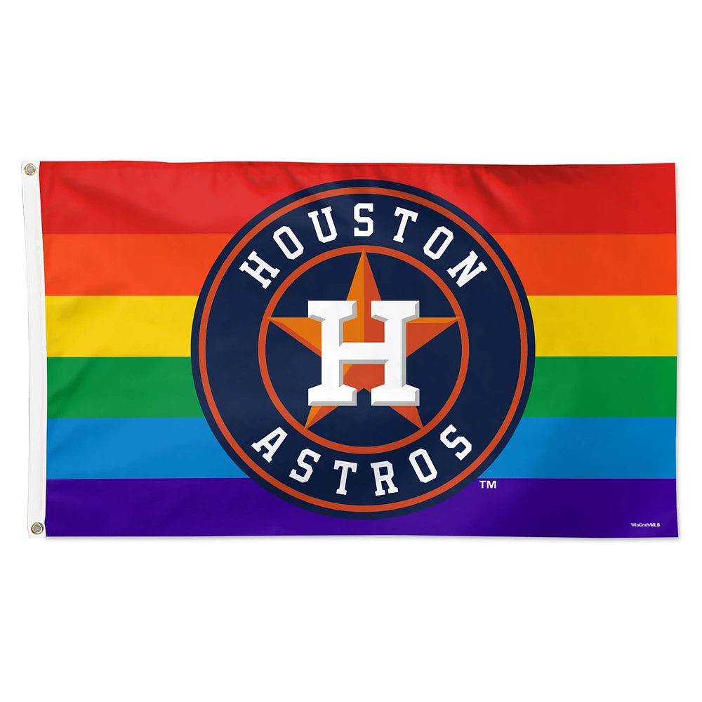 WinCraft Houston Astros Drapeau de fierté de l'équipe de luxe simple face de 3 pi x 5 pi