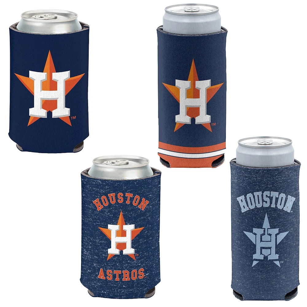 WinCraft Astros de Houston mince et 12 oz. Ensemble de 4 refroidisseurs de canettes