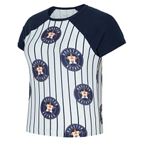 Women's Concepts Sport  White Houston Astros Outbound Pinstripe Raglan T-Shirt