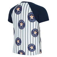 Women's Concepts Sport  White Houston Astros Outbound Pinstripe Raglan T-Shirt