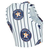 Women's Concepts Sport  White Houston Astros Pinstripe Record Tank & Short Set