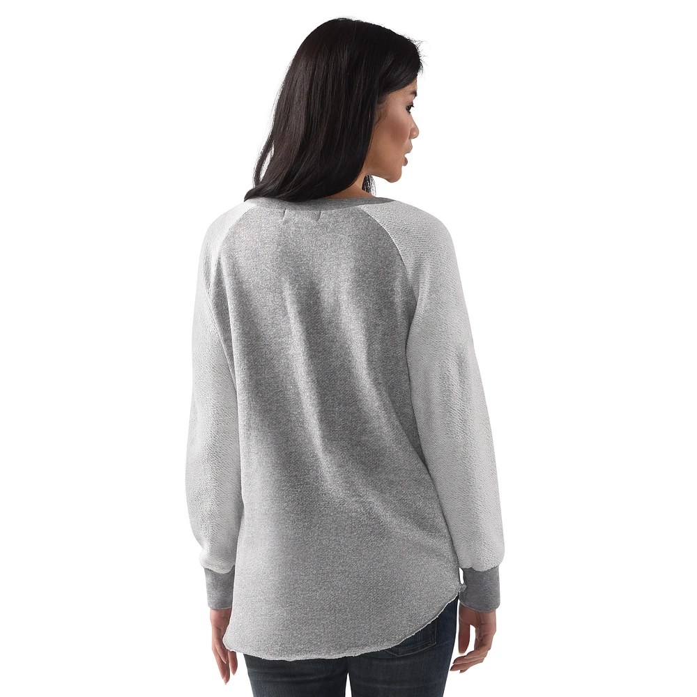 Women's G-III 4Her by Carl Banks  Heather Gray Houston Astros Gridiron Raglan Pullover Sweatshirt