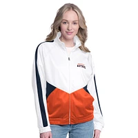 Women's G-III Sports by Carl Banks  White/Navy Houston Astros Rally Rhinestone Raglan Full-Zip Track Jacket