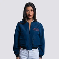Women's Lusso  Navy Houston Astros Paisley Cropped Full-Zip Jacket