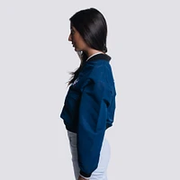 Women's Lusso  Navy Houston Astros Paisley Cropped Full-Zip Jacket