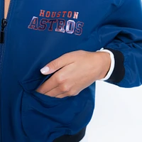 Women's Lusso  Navy Houston Astros Paisley Cropped Full-Zip Jacket