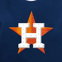 Women's New Era  Navy Houston Astros Game Day Rhinestone V-Neck T-Shirt