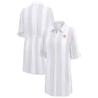 Women's Tommy Bahama  Khaki Houston Astros Rugby Beach Boyfriend Full-Button Top