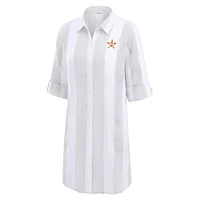 Women's Tommy Bahama  Khaki Houston Astros Rugby Beach Boyfriend Full-Button Top