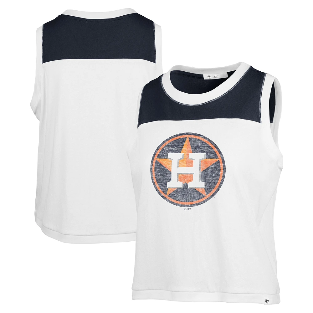 Women's '47 White Houston Astros Premier Zoey Waist Length Tank Top