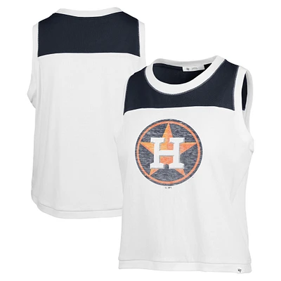 Women's '47 White Houston Astros Premier Zoey Waist Length Tank Top