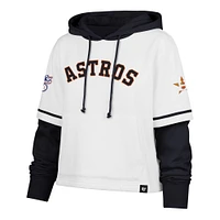 Sweat à capuche court blanc '47 Houston Astros Trifecta Shortstop pour femme