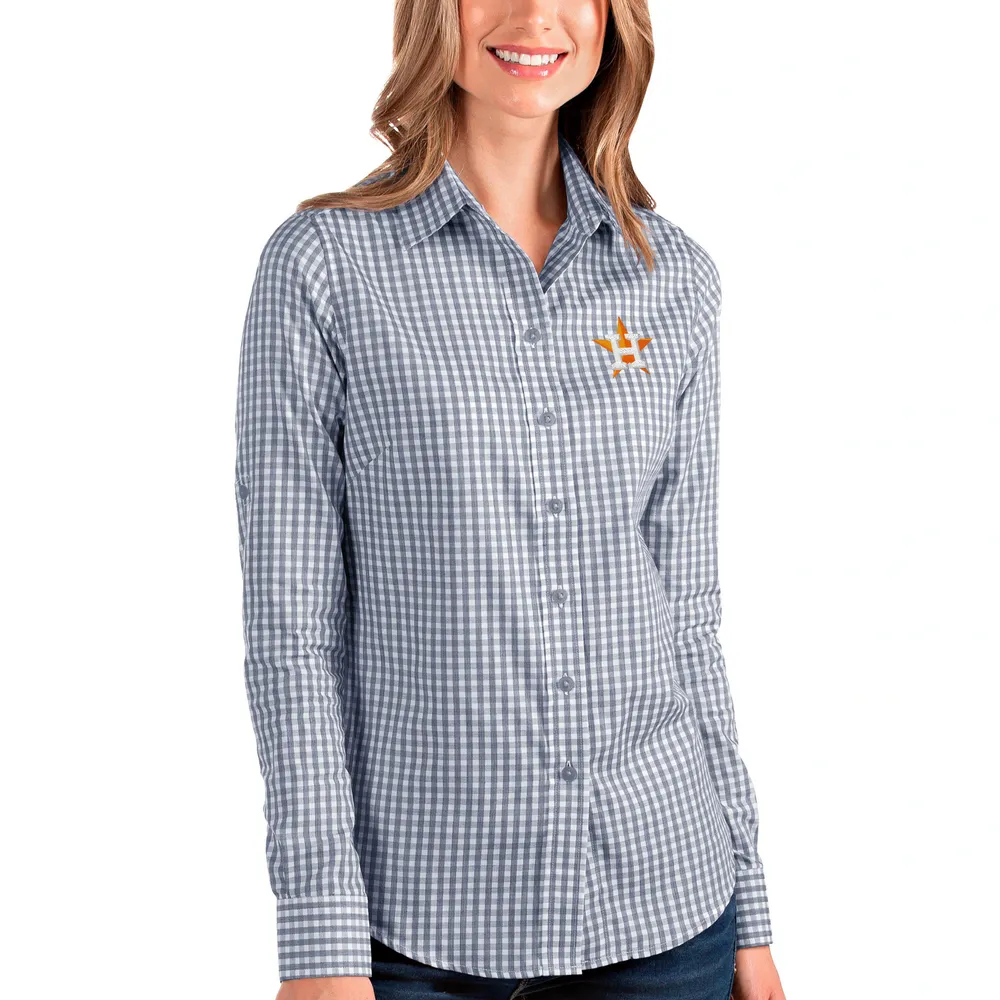 Lids Houston Astros Antigua Women's Structure Button-Up Long Sleeve Shirt