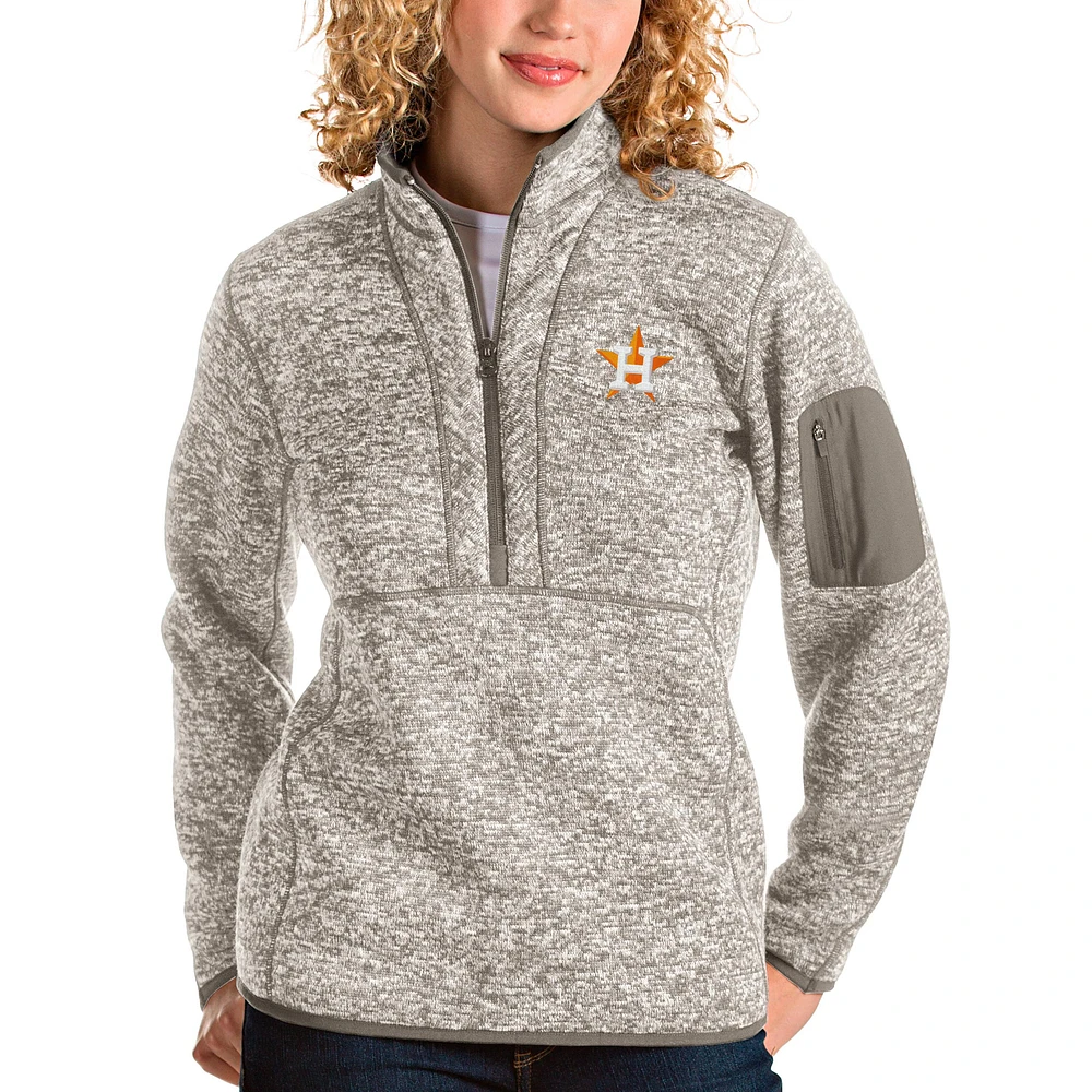 Veste à enfiler glissière quart de tour Fortune pour femme, couleur avoine, Antigua Houston Astros