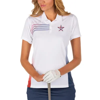 Lids Texas Rangers Antigua Women's Liberty Polo - White/Navy