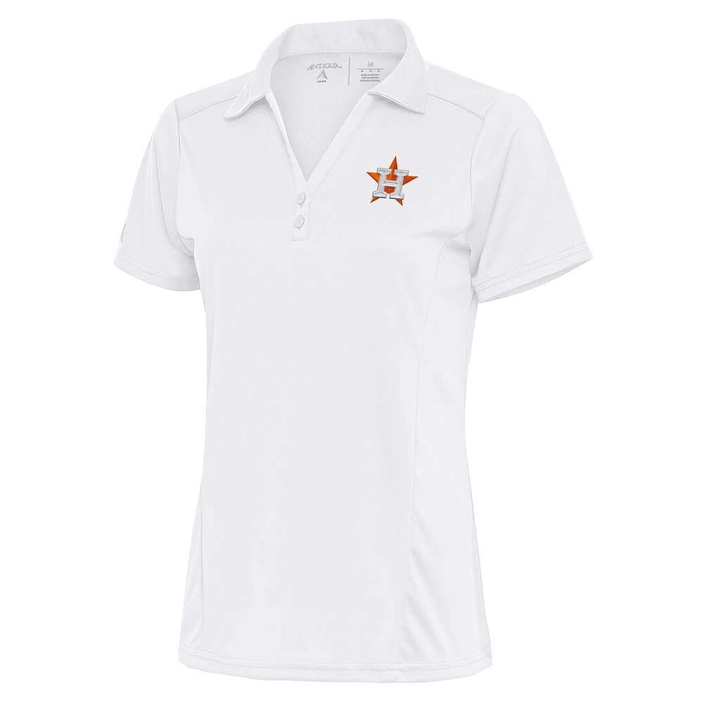 Women's Antigua White Houston Astros Logo Tribute Polo