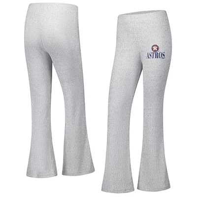 Pantalon évasé en tricot côtelé Juniper Houston Astros gris Concepts Sport pour femme