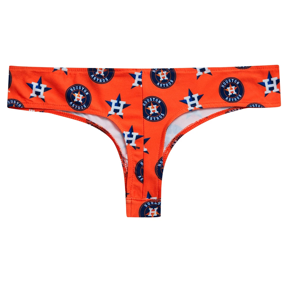 Women's Concepts Sport Orange Houston Astros Record Allover Print Knit Thong