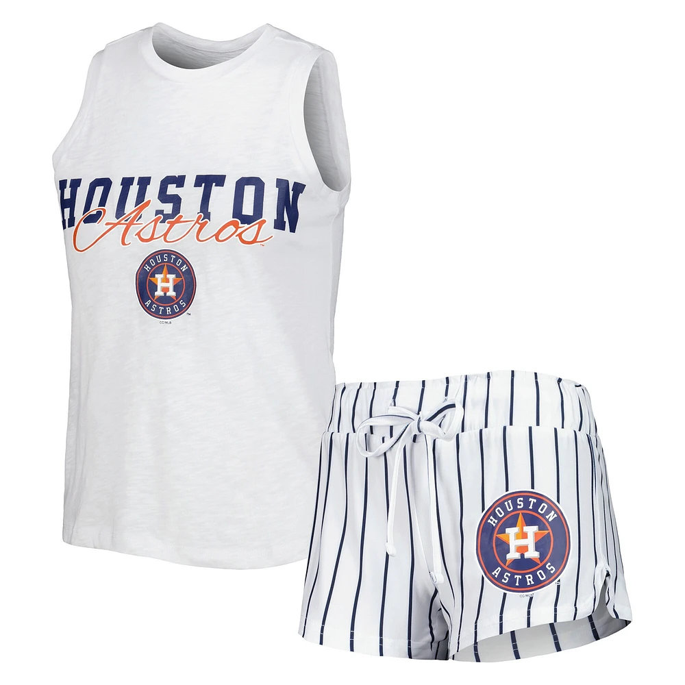 Concepts Sport Ensemble de nuit avec débardeur et short à fines rayures Houston Astros Reel pour femmes