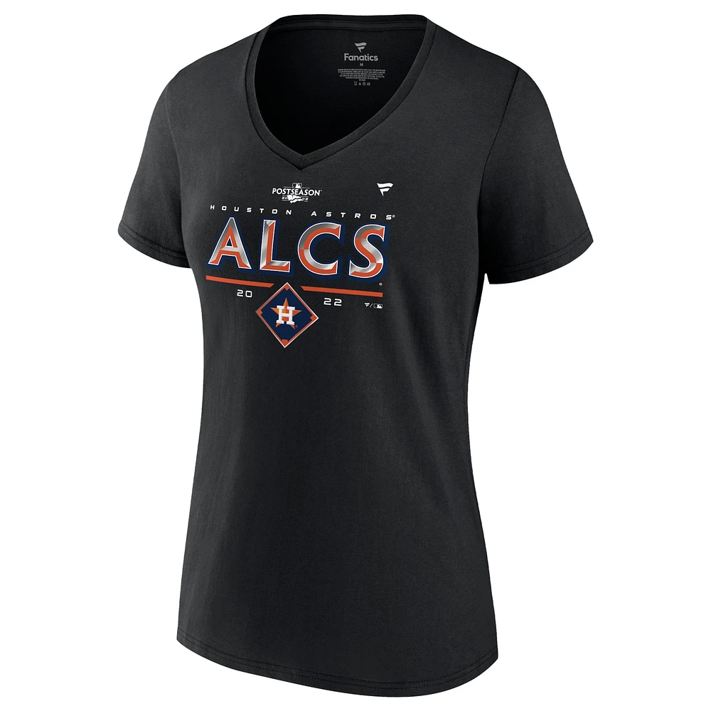 Women's Fanatics Black Houston Astros 2022 Division Series Winner Locker Room V-Neck T-Shirt