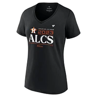 Fanatics pour femmes noir Houston Astros 2023 Division Series Winner Locker Room T-shirt à col en V