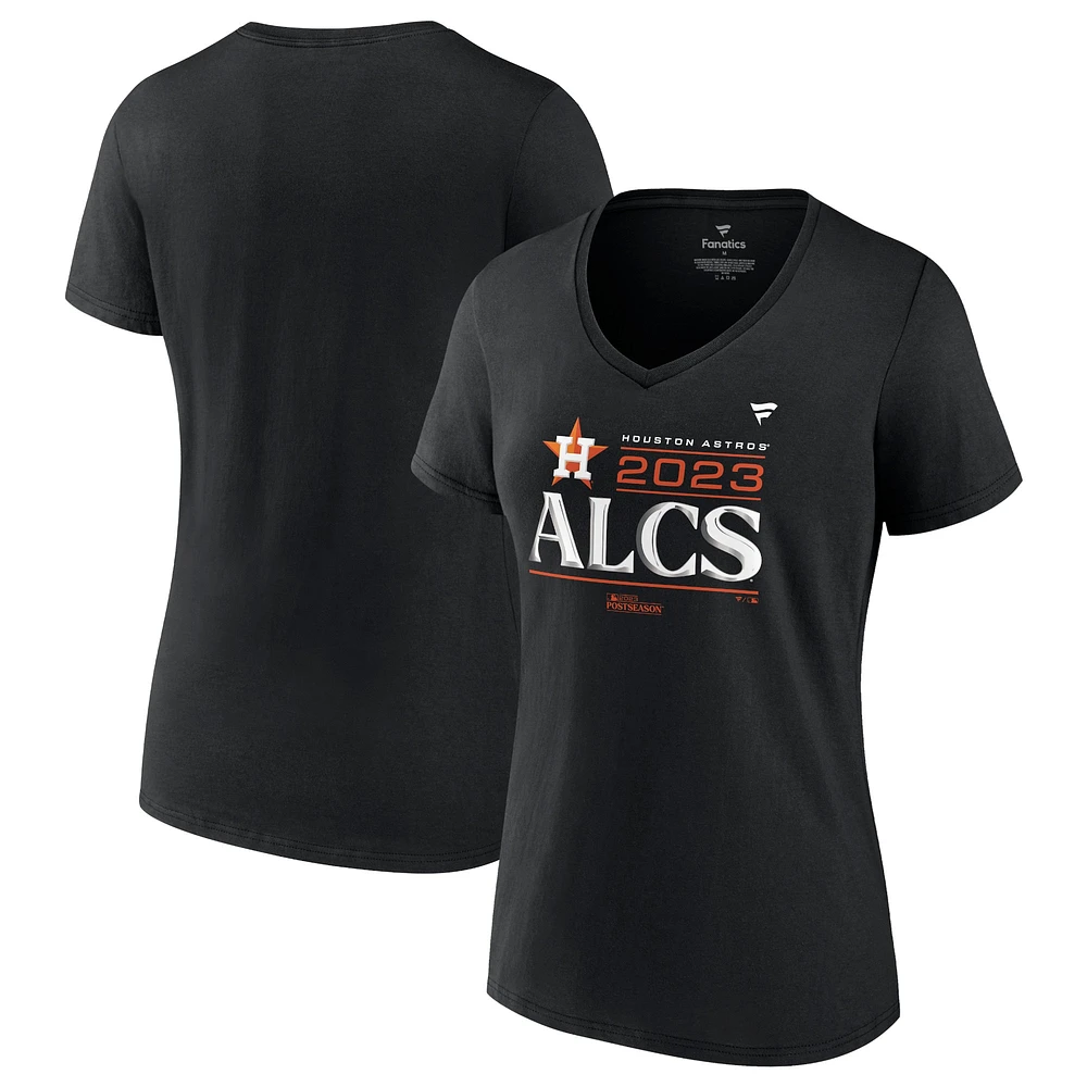 Women's Fanatics  Black Houston Astros 2023 Division Series Winner Locker Room V-Neck T-Shirt