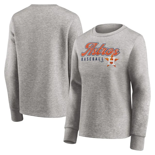 Women's Antigua Heathered Charcoal Houston Astros Fortune Half-Zip Pullover Sweater Size: Large