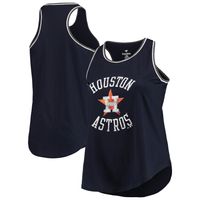 Women's Fanatics Branded Navy Houston Astros Plus Size Scoop Neck Ringer  Tank Top