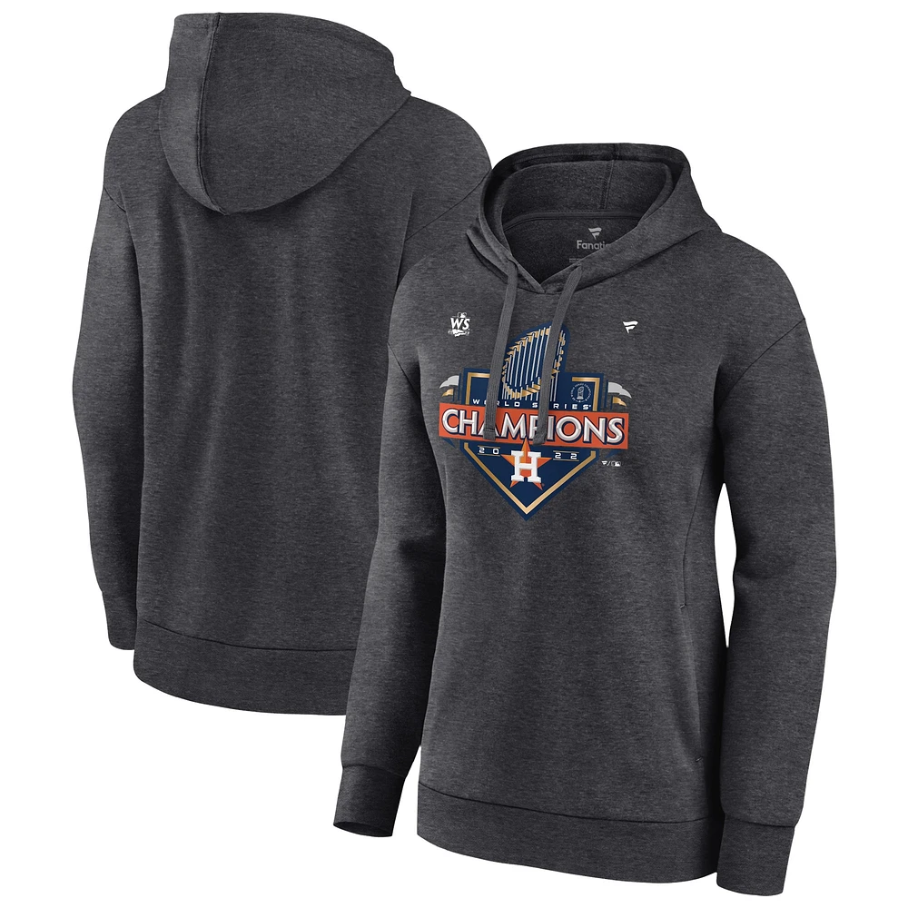 Fanatics Charcoal Houston Astros Champions de la Série mondiale 2022 pour femmes - Sweat à capuche vestiaire