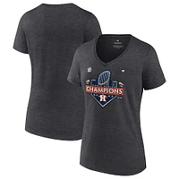 Fanatics Charcoal Houston Astros Champions des séries mondiales 2022 pour femmes - T-shirt à col en V vestiaires